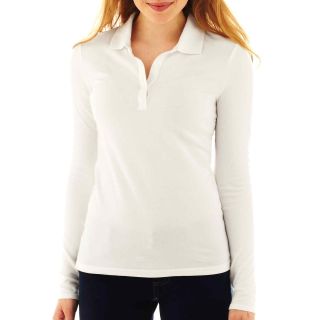 ARIZONA Long Sleeve Polo Shirt, White