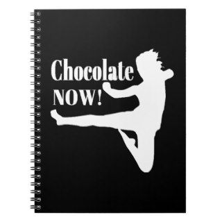 Chocolate Now   White Silhouette Spiral Notebooks
