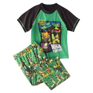 Teenage Mutant Ninja Turtles 2 Piece Short Sleeve Pajama Set   Green L