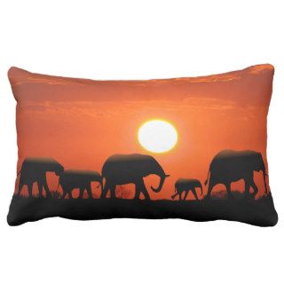 Elephant family and African mud cloth Pillow