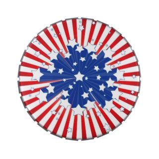 Patriotic Starburst Design Party Favor Jelly Belly Candy Tin