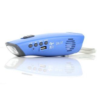 USB Powered Multimedia Mini TF Card Audio Speaker with FM Radio LED Lamp for PC  MP4 Player Blue   Players & Accessories