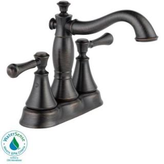 Delta Cassidy 4 in. Centerset 2 Handle High Arc Bathroom Faucet in Venetian Bronze 2597LF RBMPU