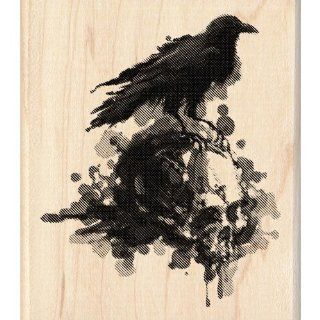 Inkadinkado NOM208417 Halloween Mounted Rubber Stamp, Raven, 3.5" x 4" 