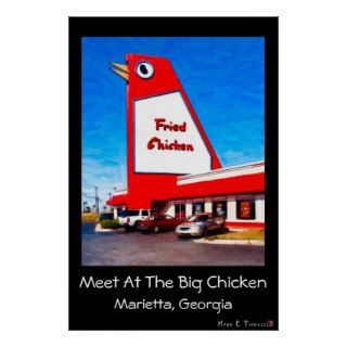 The Big Chicken in Marietta, Georgia   Americana Poster