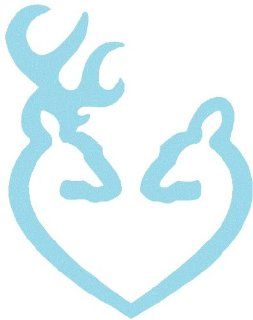 Deer Heart Browning Gun Logo  Car, Truck, Notebook, Vinyl Decal Sticker #2511  Vinyl Color Sky Blue 