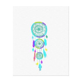 Girly pastel teal blue cute Dreamcatcher Gallery Wrapped Canvas