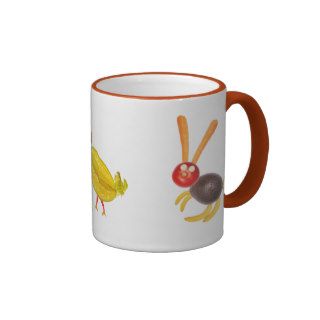 cup with three cute vegetable animals coffee mugs
