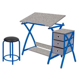 Studio Designs Center Comet Table with Stool 13325 Frame Finish Blue