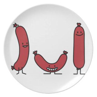 Happy Sausage Family Dinner Plates