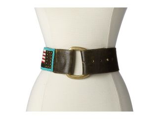 Double D Ranchwear Old Glory Beaded Belt Womens Belts (Brown)