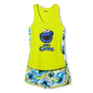 SESAME STREET Juniors Cookie Monster Pajama Set   Green/Blue S(3 5)