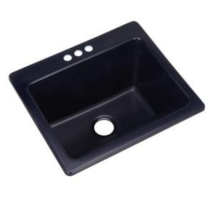 Thermocast Kensington Drop in Acrylic 25x22x12 in. 3 Hole Single Bowl Utility Sink in Navy Blue 21320