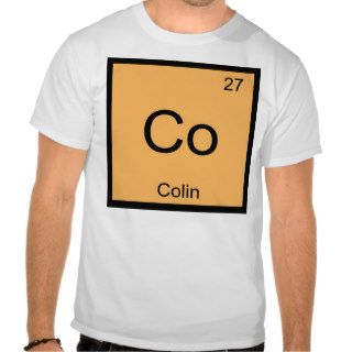 Colin Name Chemistry Element Periodic Table Tees