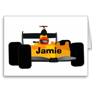 Personalize Race Car Birthday Party Gifts Card