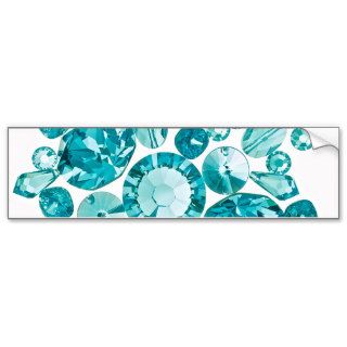 Pretty Girly Swarovski Turquoise Crystals Bumper Stickers