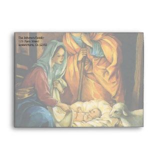 Vintage Christmas Nativity, Baby Jesus in Manger Envelopes