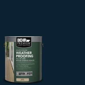 BEHR Premium 1 gal. #SC 101 Atlantic Solid Color Weatherproofing All In One Wood Stain and Sealer 501301