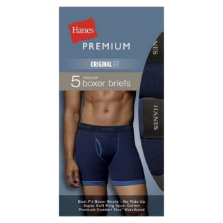 Hanes Premium Mens 5pk Boxer Briefs   Blue   S