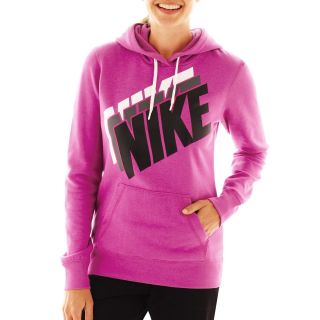 Nike Stacked Pullover Hoodie, Pink, Womens
