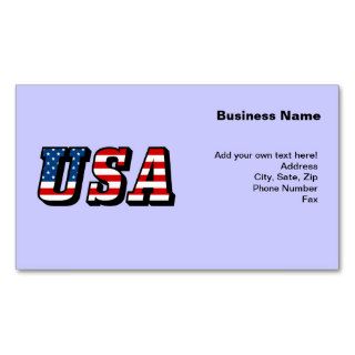 USA Flag Text Business Cards