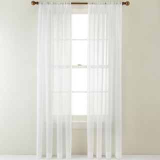 ROYAL VELVET Crushed Voile Rod Pocket Curtain Panel, White