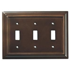 Liberty Architectural Wood 3 Gang Switch Wall Plate   Espresso 126344