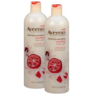 Aveeno Smoothing Pomegranate + Rice Body Wash Set   2 Pack