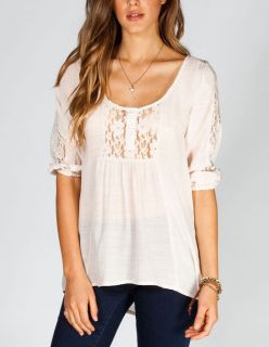 Womens Hi Low Peasant Top Cream In Sizes Large, Small, X Small,