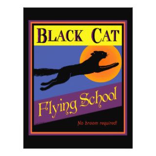 Black Cat Flying School Halloween Flyer