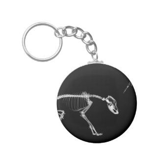 Bad Dog X Ray Skeleton in Black & White Key Chain
