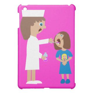 Cute Cartoon Nurse Giving Child Medicine Case For The iPad Mini