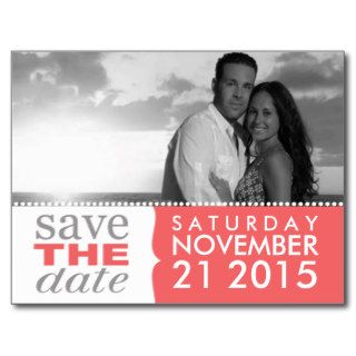 Brick Red Sweet Beginnings Save the Date Photo Postcard