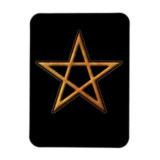 Golden Pentagram   Gold Pentagram Pagan Symbol Flexible Magnet