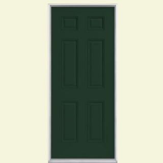 Masonite 6 Panel Painted Smooth Fiberglass Entry Door with No Brickmold 37017