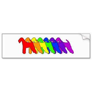 Rainbow Airedale Terrier Bumper Stickers