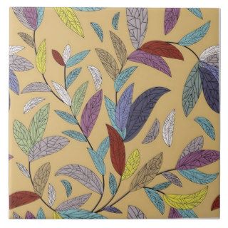 Colorful Leaf Pattern Decorative Tile