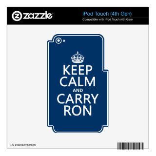 Keep Calm and Carry Ron (customise colors) Decal For iPod Touch 4G