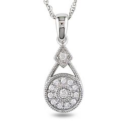 La Preciosa Sterling Silver Created Mother of Pearl Clover Necklace La Preciosa Gemstone Necklaces
