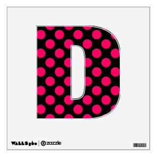 Black and Pink Polka Dots Room Decals