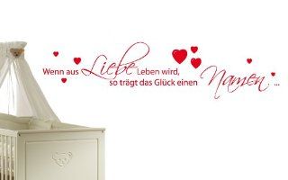 Wandtattoo "Wenn aus Liebe Leben wird." W112 (58x14 cm) rot Küche & Haushalt