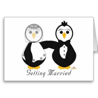 Penguins Getting Married Getting Married Greeting Cards