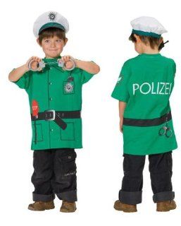 Kinder Kostüm T Shirt Polizist Polizei Gr. 104 Spielzeug