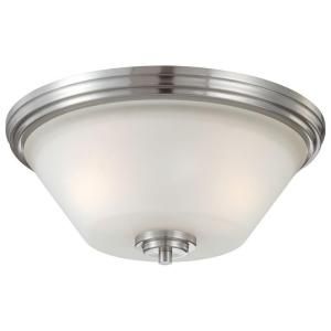 Thomas Lighting Pittman 2 Light Flush Brushed Nickel Ceiling Fixture 190071217