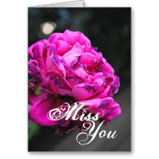 Pink Rose Miss You Cards