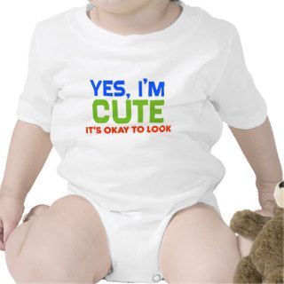 "Yes I'm Cute" Funny Baby Bodysuit