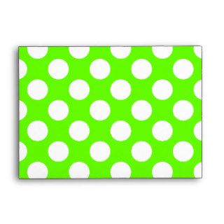 Lime Green and White Polka Dots Envelopes