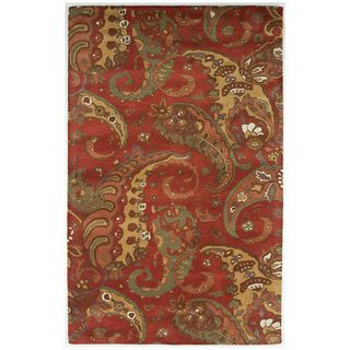 Hand tufted Abstract Soft Coral Wool Area Rug (9'6 x 13'6) JRCPL Oversized Rugs
