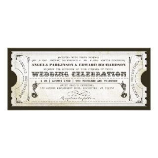 beautiful wedding vintage ticket invitations