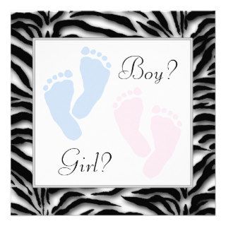 Pink and Blue Baby Feet Gender Reveal Invites
